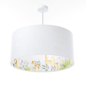Lampa wisząca dla dzieci w zwierzątka tkanina welurowa