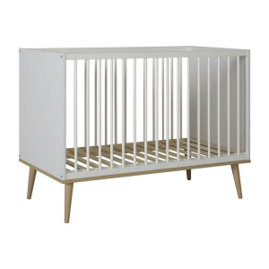Białe łóżeczko dziecięce Quax Flow 120x60 White&Oak