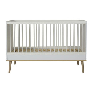 Białe łóżeczko dziecięce Quax Flow 140x70 White&Oak