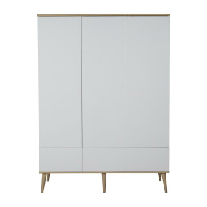 Biała szafa trzydrzwiowa Quax Flow White&Oak