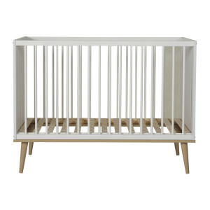 Białe łóżeczko dziecięce Quax Flow 120x60 White&Oak