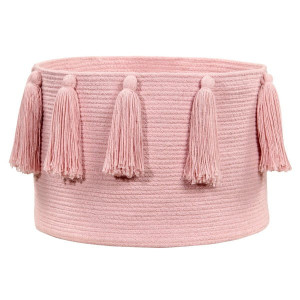 Kosz do przechowywania Tassels Pink