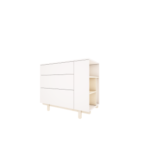 Wood Luck Komoda z regałem Basic Biała