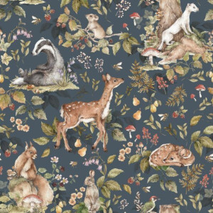 Tapeta Cute Forest Animals Dark