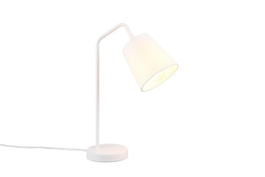 Minimalistyczna biała lampa biurkowa Buddy