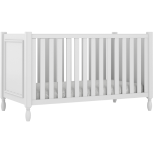 Białe łóżeczko Sofi z ozdobnymi nóżkami 70x140