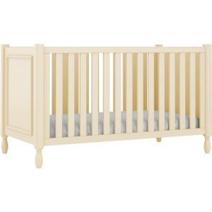 Kremowe łóżeczko Sofi z ozdobnymi nóżkami 70x140