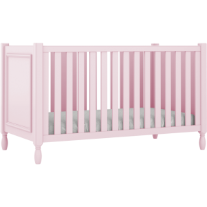 Różowe łóżeczko Sofi z ozdobnymi nóżkami 70x140