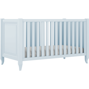 Błękitne łóżeczko Charlotte ze stylizowanymi nóżkami 70x140