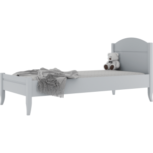 Grafitowe eleganckie łóżko dziecięce 90x200