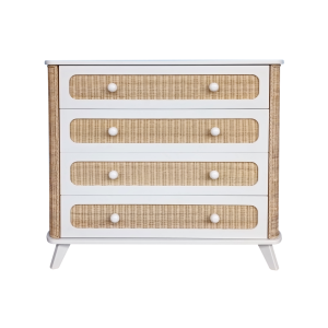 Komoda Rattanowa z 4 szufladami Neige Coquillage