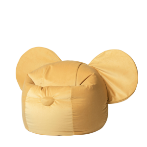 Pufa siedzisko z uszami Ears Velvet - Żółta
