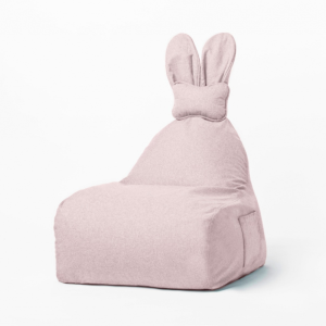 Uszata pufa siedzisko z oparciem Funny Bunny - Różowa