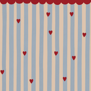 Tapeta French Hearts Stripes