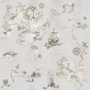Tapeta Map Stories from the Sea Color
