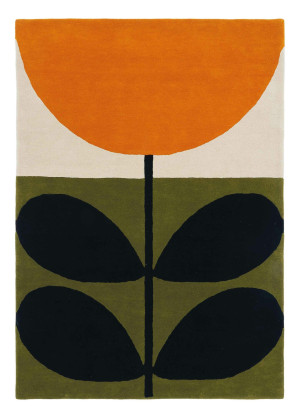 Kolorowy dywan z motywem kwiatu Orla Kiely Stem Black