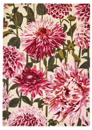 Kwiecisty dywan w odcieniach różu Harlequin Dahlia Fuchsia Palm