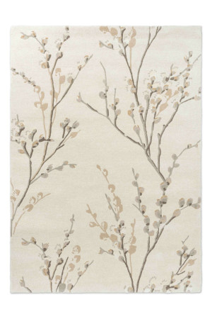 Beżowy dywan dziecięcy z motywem roślinnym Laura Ashley Pussy Willow Dove Grey