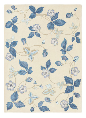 Biały dywan dziecięcy Wedgwood Wild Strawberry Cream - błękit kwiatów