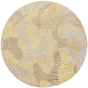 Nowoczesny okrągły dywan Louis De Poortere Coral Yellow Hippy Round