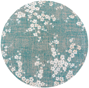 Okrągły niebieski dywan Louis De Poortere Sakura Lake Blue Round
