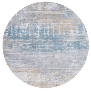 Okrągły beżowo-niebieski dywan Louis De Poortere Streaks Long Island Blue Round
