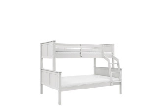 Frezowane łóżko piętrowe Collet 120 cm Trio białe