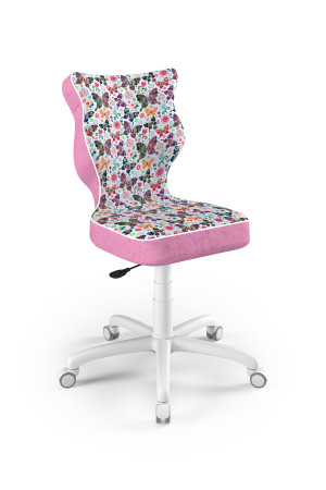 Entelo Ergonomiczne krzesło biurkowe dla dzieci Petit różowe w motylki