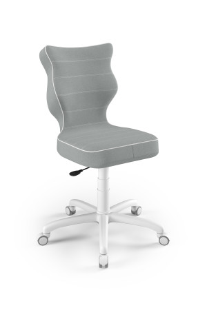 Entelo Ergonomiczne krzesło biurkowe dla dzieci Petit szare z białą podstawą
