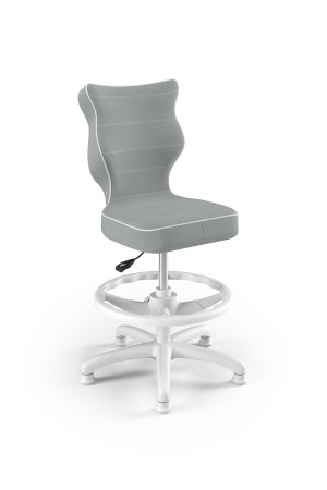 Entelo Ergonomiczne krzesło biurkowe dla dzieci Petit z podnóżkiem szare z białym