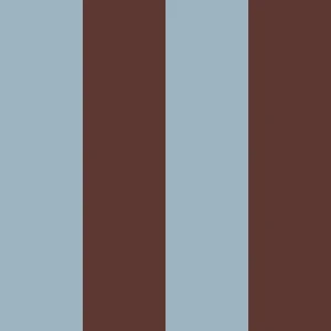 Tapeta Wide Stripes Classy Brown and Misty Blue Brązowa Niebieska