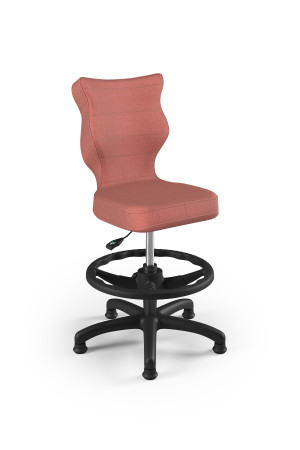 Entelo Ergonomiczne krzesło biurkowe dla dzieci Petit z podnóżkiem antyczny róż czarna podstawa
