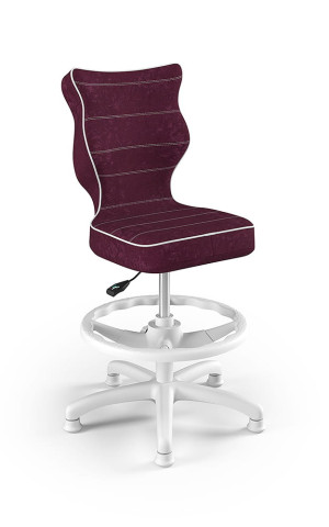 Entelo Ergonomiczne krzesło biurkowe dla dzieci Petit z podnóżkiem fioletowo białe