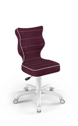 Entelo Ergonomiczne krzesło biurkowe dla dzieci Petit fioletowe biała podstawa