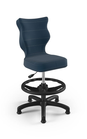 Entelo Ergonomiczne krzesło biurkowe dla dzieci Petit z podnóżkiem granatowe czarna podstawa