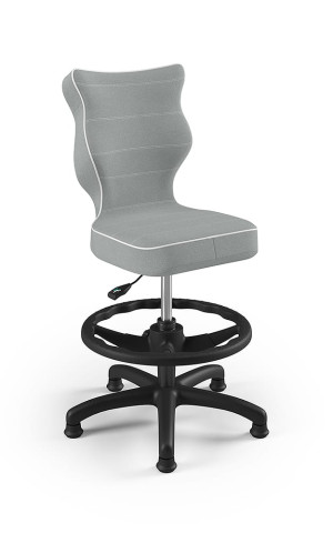 Entelo Ergonomiczne krzesło biurkowe dla dzieci Petit z podnóżkiem szare czarna podstawa