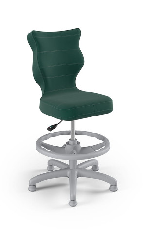 Entelo Ergonomiczne krzesło biurkowe dla dzieci Petit z podnóżkiem zielone szara podstawa