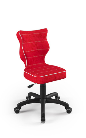 Entelo Ergonomiczne krzesło biurkowe dla dzieci Petit czerwone czarna podstawa