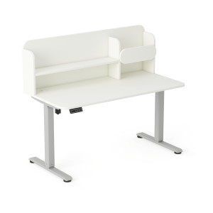 Entelo AXIO Biurko Elektryczne Regulowane z Nadstawką 120x65 cm - Stelaż Szary, Blat Biały