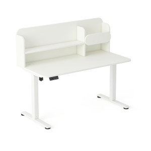 Entelo AXIO Biurko Elektryczne Regulowane z Nadstawką 120x65 cm - Stelaż Biały, Blat Biały