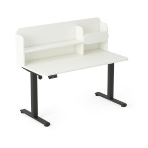 Entelo AXIO Biurko Elektryczne Regulowane z Nadstawką 120x65 cm - Stelaż Czarny, Blat Biały