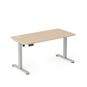Entelo AXIO Biurko Elektryczne Regulowane 100x60 cm - Stelaż Szary, Blat Brzoza