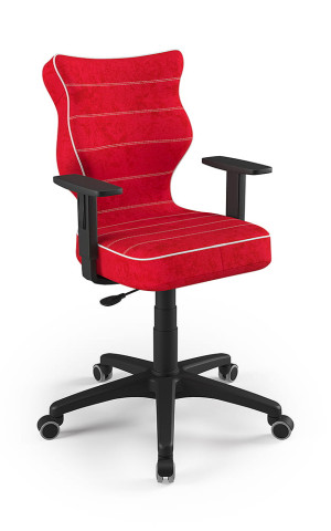 Entelo Ergonomiczne krzesło biurkowe dla dzieci Duo czerwone czarna podstawa