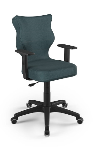 Entelo Ergonomiczne krzesło biurkowe dla dzieci Duo niebieskie czarna podstawa