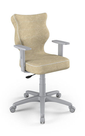 Entelo Ergonomiczne krzesło biurkowe dla dzieci Duo beżowe szara podstawa