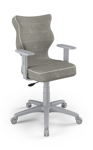 Entelo Ergonomiczne krzesło biurkowe dla dzieci Duo szare szara podstawa