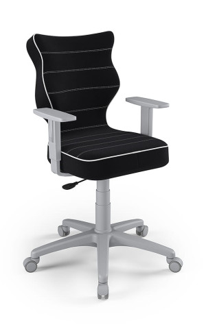 Entelo Ergonomiczne krzesło biurkowe dla dzieci Duo czarne szara podstawa