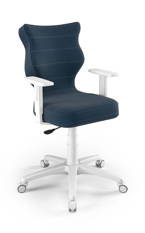 Entelo Ergonomiczne krzesło biurkowe dla dzieci Duo granatowe biała podstawa