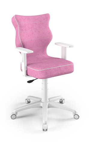 Entelo Ergonomiczne krzesło biurkowe dla dzieci Duo różowe biała podstawa