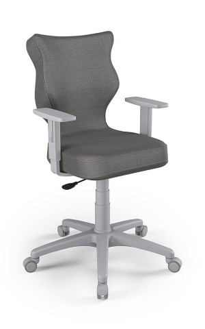 Entelo Ergonomiczne krzesło biurkowe dla dzieci Duo ciemny szary szara podstawa